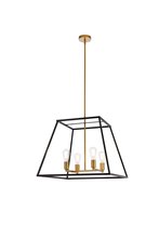 Elegant LD720D24BRK - Declan 24 Inch Pendant in Black and Brass