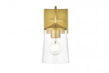 Elegant LD7313W5BRA - Avani 1 light Brass and Clear Bath Sconce