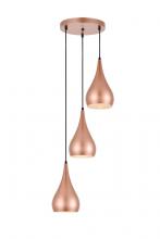 Elegant LDPD2000HG - Nora 3 Light Honey Gold Pendant