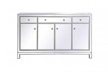 Elegant MF72060S - Reflexion 60 In. Mirrored Credenza in Antique Silver