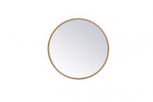 Elegant MR4818BR - Metal frame round mirror 18 inch in Brass