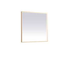 Elegant MRE63636BR - Pier 36x36 inch LED mirror with adjustable color temperature 3000K/4200K/6400K in brass