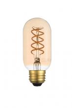 Elegant T14LED302-6PK - LED Decorative Helix Vertical 2000k Nostaligic Filament 6 Watts 300 Lumens Amber Tint T14 Light