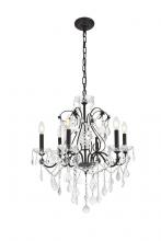 Elegant V2015D24DB/RC - St. Francis 6 Light Dark Bronze Chandelier Clear Royal Cut Crystal