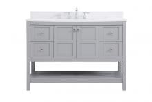 Elegant VF16448GR-BS - 48 Inch Single Bathroom Vanity in Gray with Backsplash