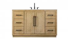 Elegant VF29054LO - 54 inch Single Bathroom Vanity in Linen Oak