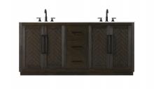 Elegant VF29072DCO - 72 inch Double Bathroom Vanity in Chocolate Oak