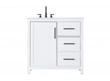 Elegant VF29536WH - 36 Inch Single Bathroom Vanity In White