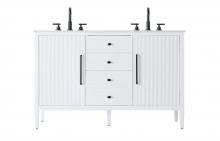 Elegant VF29654DWH - 54 inch Double Bathroom Vanity in White