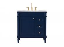 Elegant VF31832BL - 32 Inch Single Bathroom Vanity in Blue