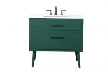 Elegant VF41036MGN - 36 Inch Bathroom Vanity in Green