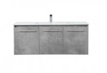 Elegant VF44048CG - 48 Inch Single Bathroom Floating Vanity in Concrete Grey