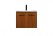 Elegant VF44524MTK - 24 Inch Single Bathroom Vanity in Teak