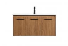 Elegant VF44540WB - 40 inch Single bathroom vanity in walnut brown