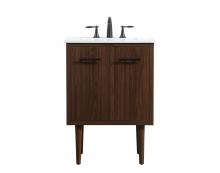 Elegant VF48024MWT - 24 Inch Single Bathroom Vanity in Walnut