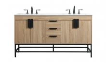 Elegant VF48860DMW - 60 inch double bathroom vanity in mango wood