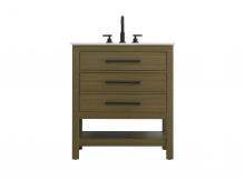 Elegant VF60530MCB - 30 inch Single Bathroom Vanity in Chestnut Brown