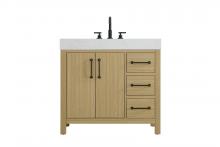 Elegant VF60636MHB - 36 inch Single Bathroom Vanity In Honey Brown