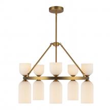 Alora Lighting CH442626BGGR - Nelly 26-in Brushed Gold/Glossy Ribbed Opal Glass Socket Chandelier