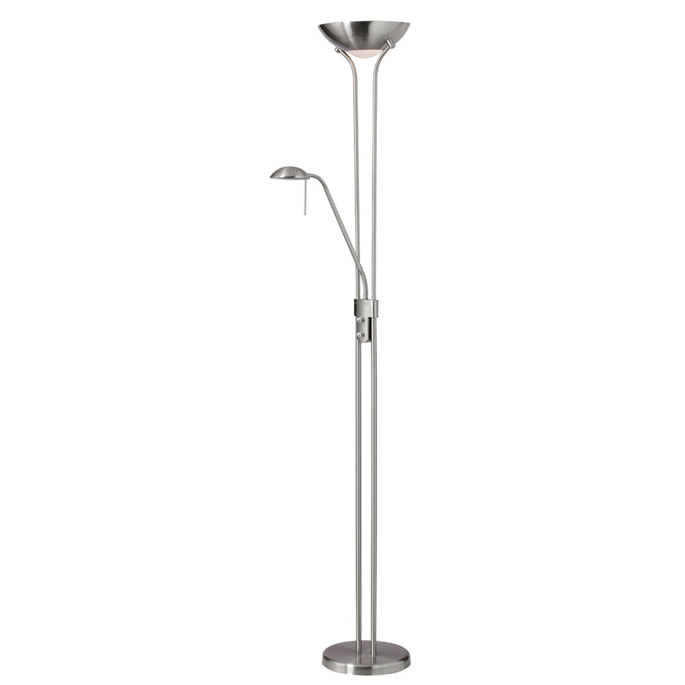 Mother/Son Floor Lamp, Satin Chrome