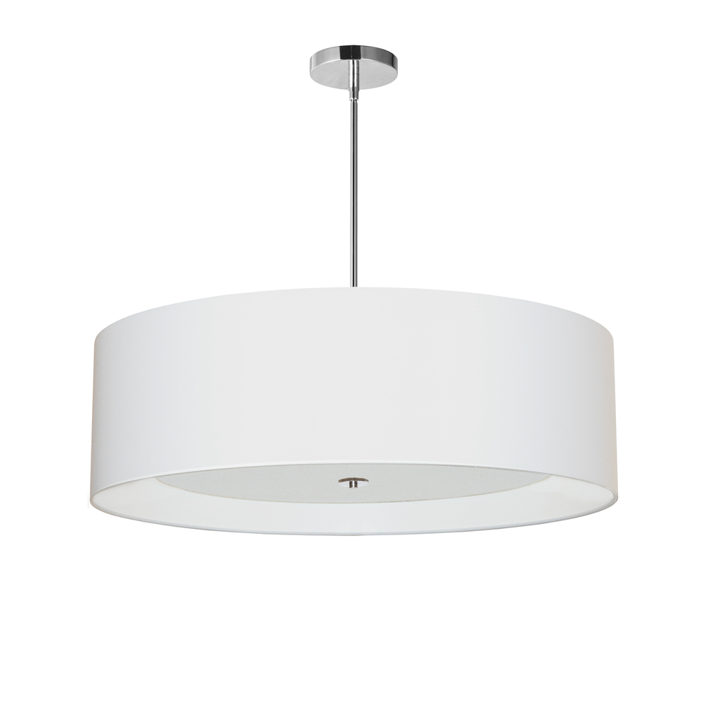 4 Light Helena Pendant Polished Chrome White with White Diffuser