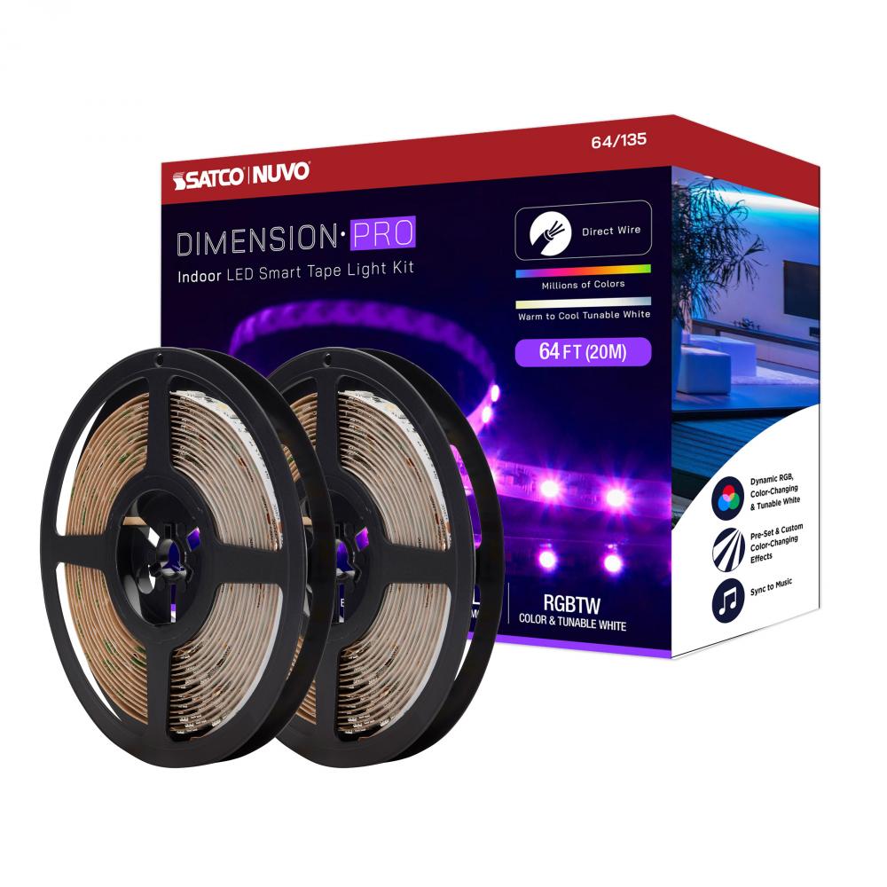 Dimension Pro; Tape light strip; 64 ft.; Hi-Output; RGB plus Tunable White; J-Box connection;