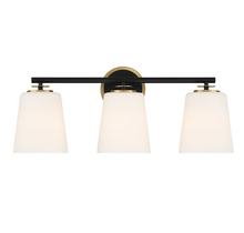 Savoy House Meridian M80078MBKNB - 3-Light Bathroom Vanity Light in Matte Black and Natural Brass