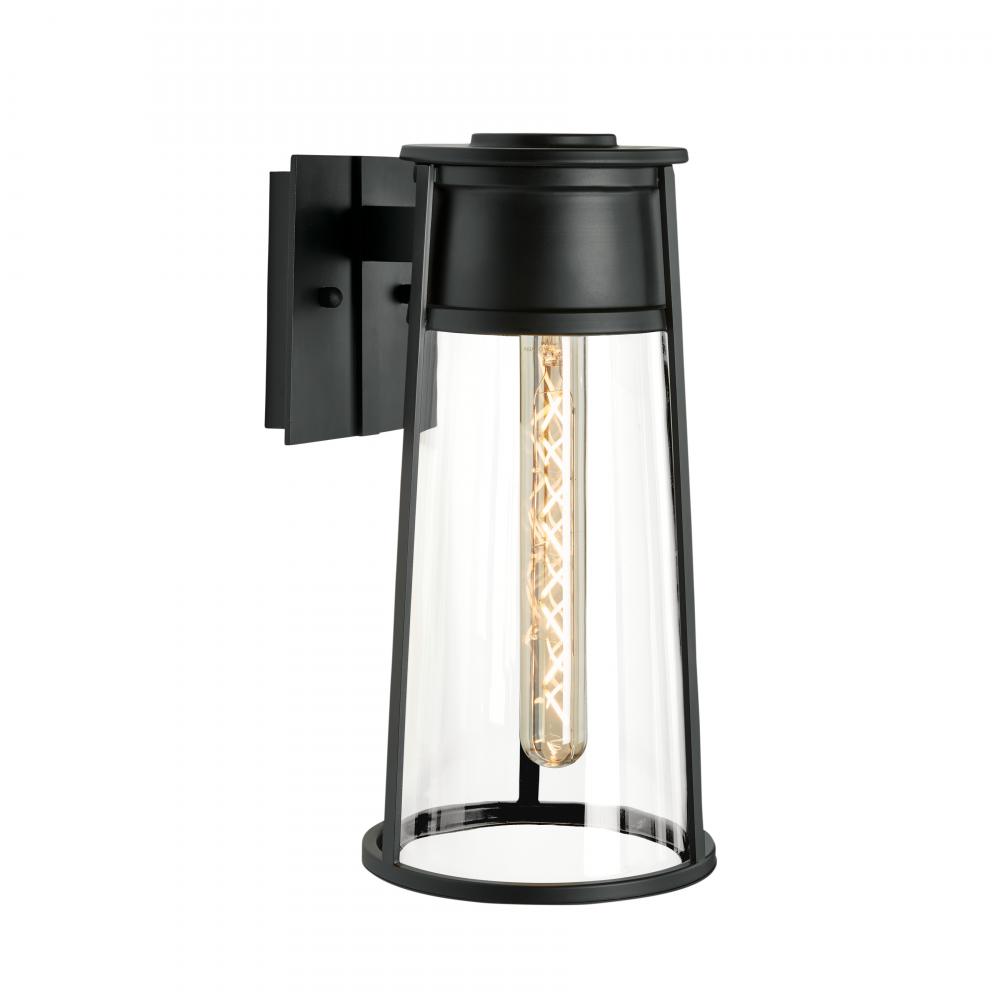 Cone 17'' High 1-Light Outdoor Sconce - Matte Black