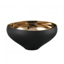 ELK Home H0017-9754 - Greer Bowl - Tall Black and Gold Glazed (2 pack) (2 pack)