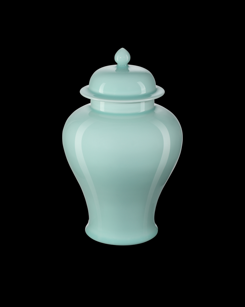 Celadon Small Green Temple Jar