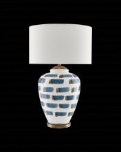 Currey 6000-0019 - Brushstroke Blue & White Table Lamp