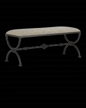 Currey 7000-0802 - Agora Bronze Bench, Calcutta Peppercorn